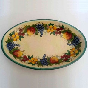 Ovale Coppa in ceramica: decoro frutta